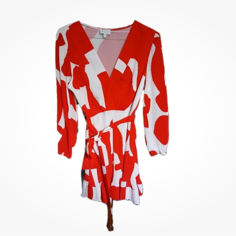 Milly LIV dress mini size 12 color red&white